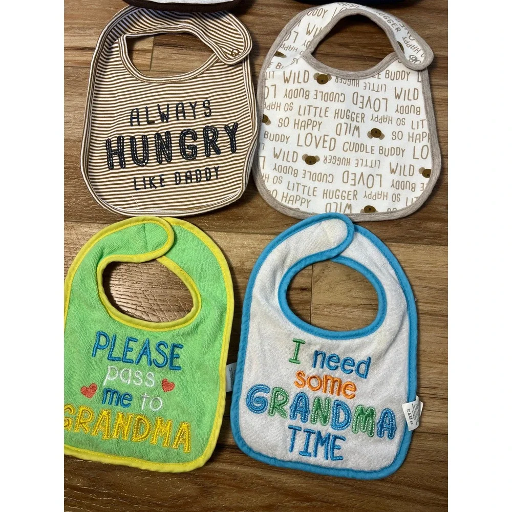 Mixed Lot Baby Bibs Bundle Holiday Thanksgiving Halloween Multicolor 6 Pack